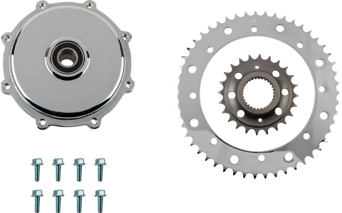 Drag Specialties Conversion Sprocket Kit - Chrome Sprocket Conv Kt 17-