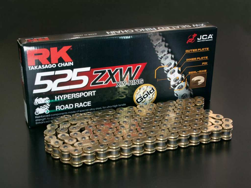 Rk Gb525Zxw 116 Link 525 Xw-Ring Chain / Gold/Black / Steel Chain Rk52