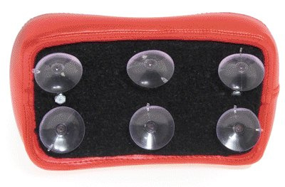 Pillion Pad red naugahyde ''Tuck and Roll'' 10 1/2'' X 5 3/4''