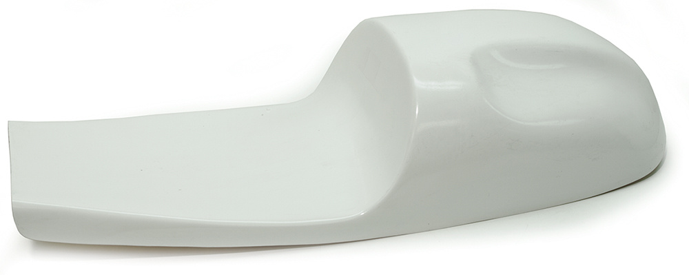 Solosadel med cuts universal caf� racer stil utan dyna, vit