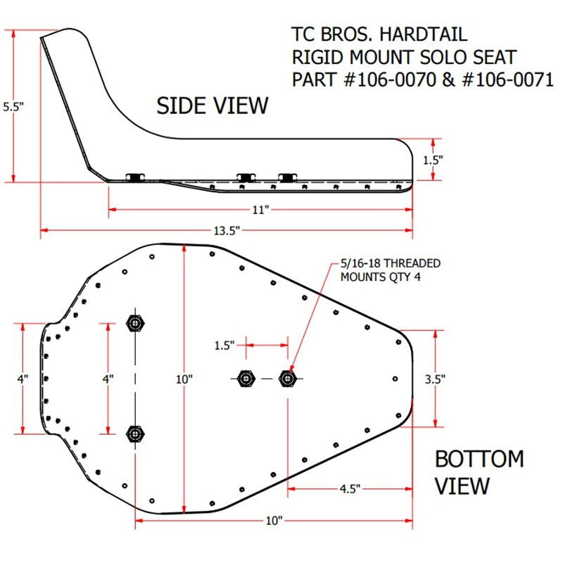 TC Bros Hardtail Rigid Mount Seat Diamond