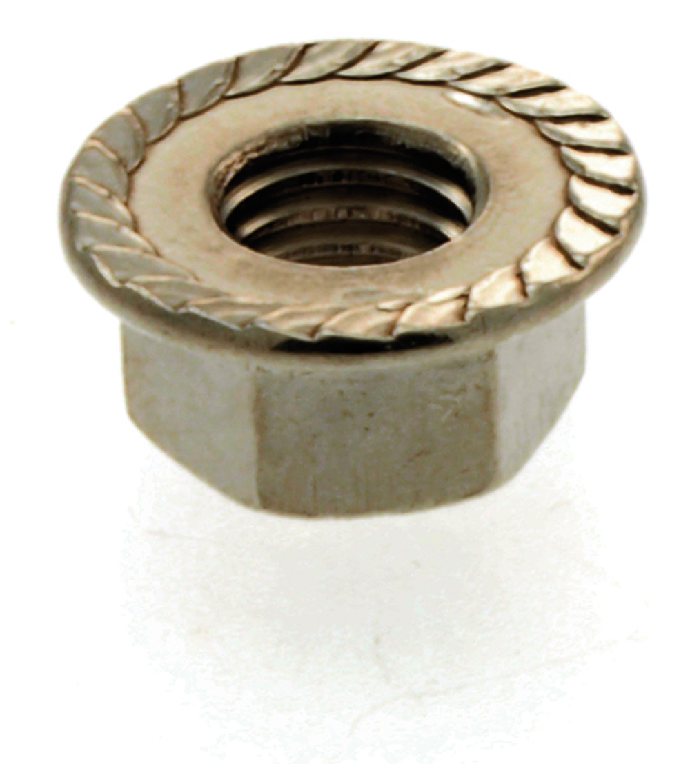 Mutter med fl�nsl�sning M10x1.5, rostfri polerad