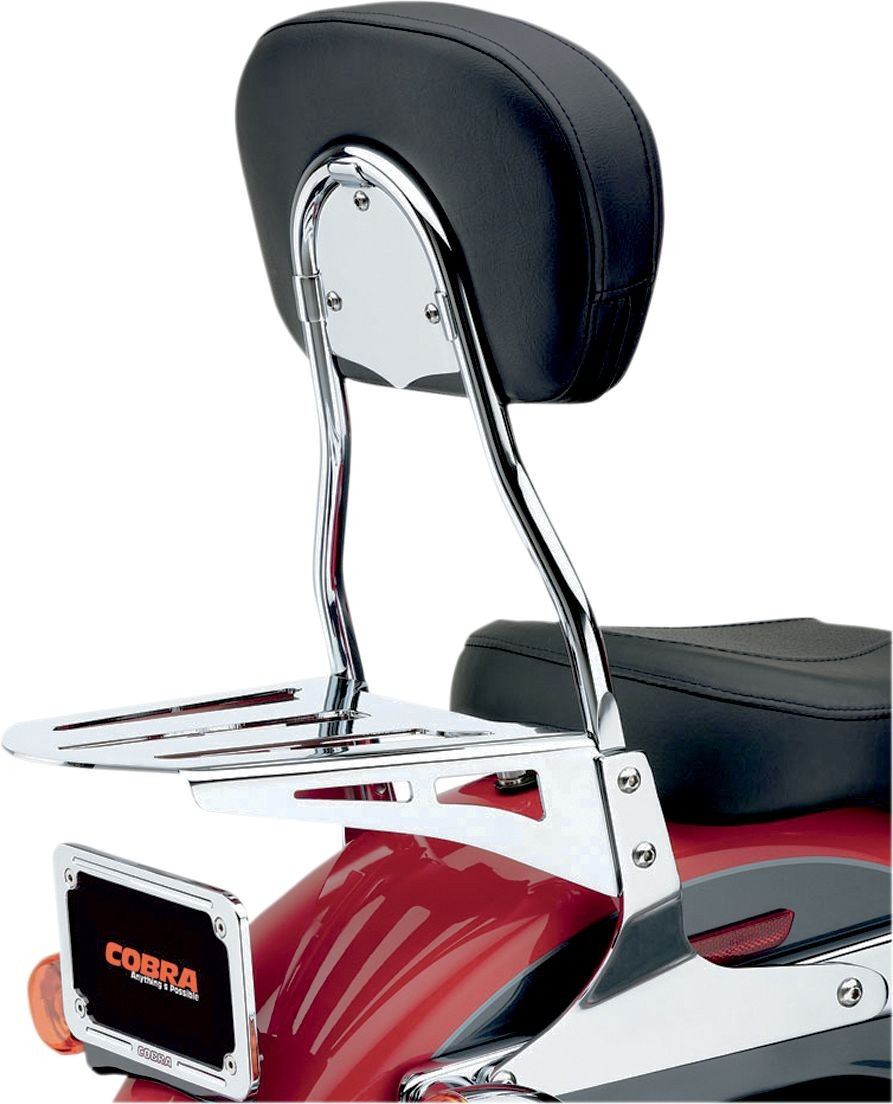 Cobra Standard Round Sissy Bar Chrome With Pad Hd Sissy Bar Rnd Std 04