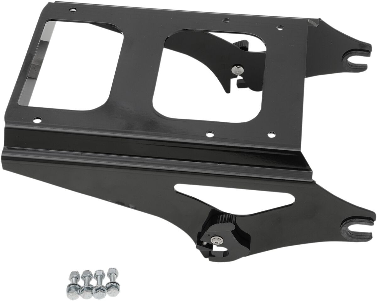 Drag Specialties Rack Quick Detach Tour Box Mount Black Rack T/Box Mnt