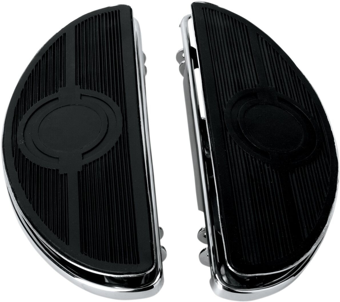 Drag Specialties Half-Moon Floorboards W/ Vibration Inserts Chrome Foo