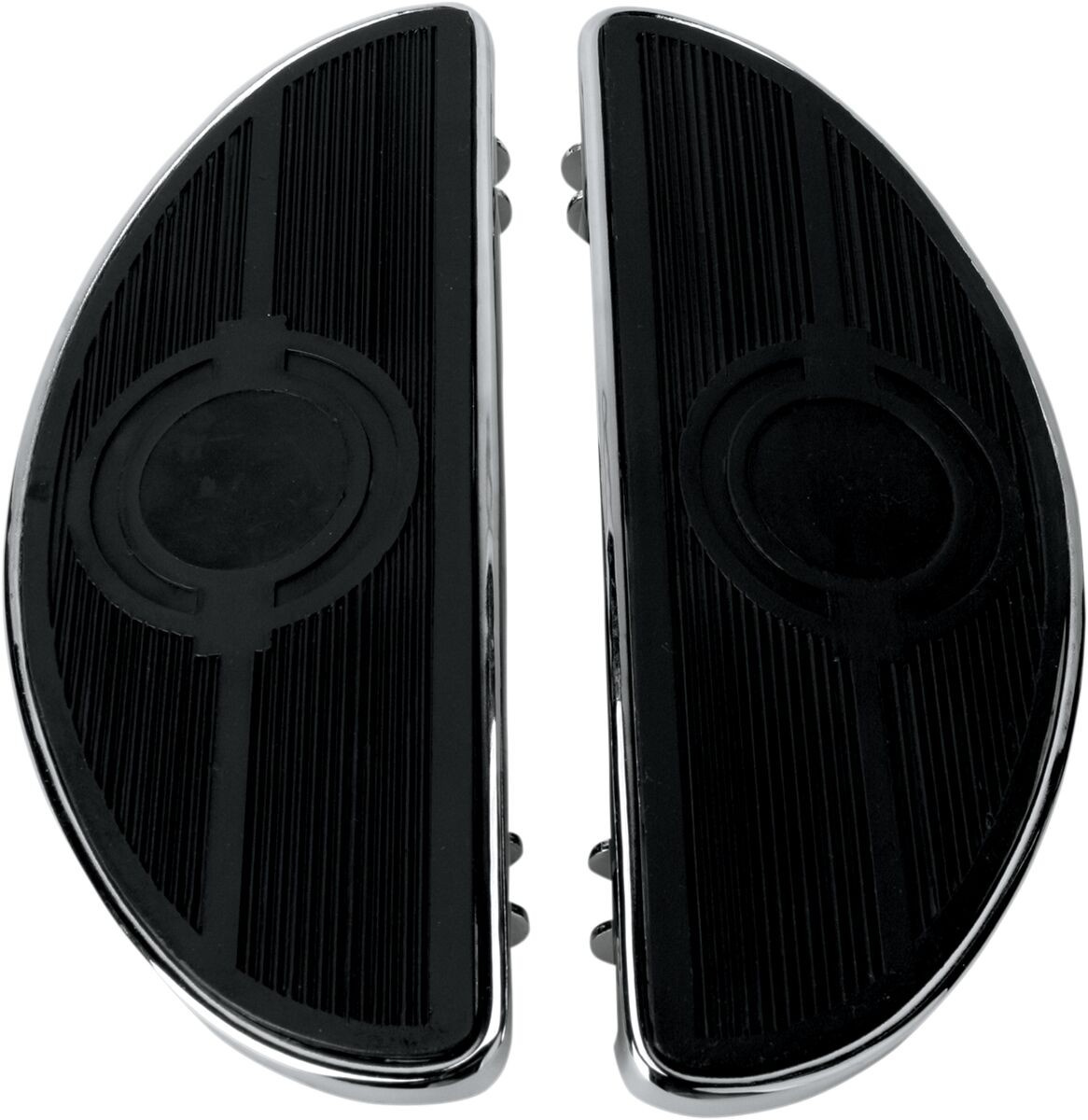 Drag Specialties Half-Moon Floorboards W/O Vibration Inserts Chrome Fo