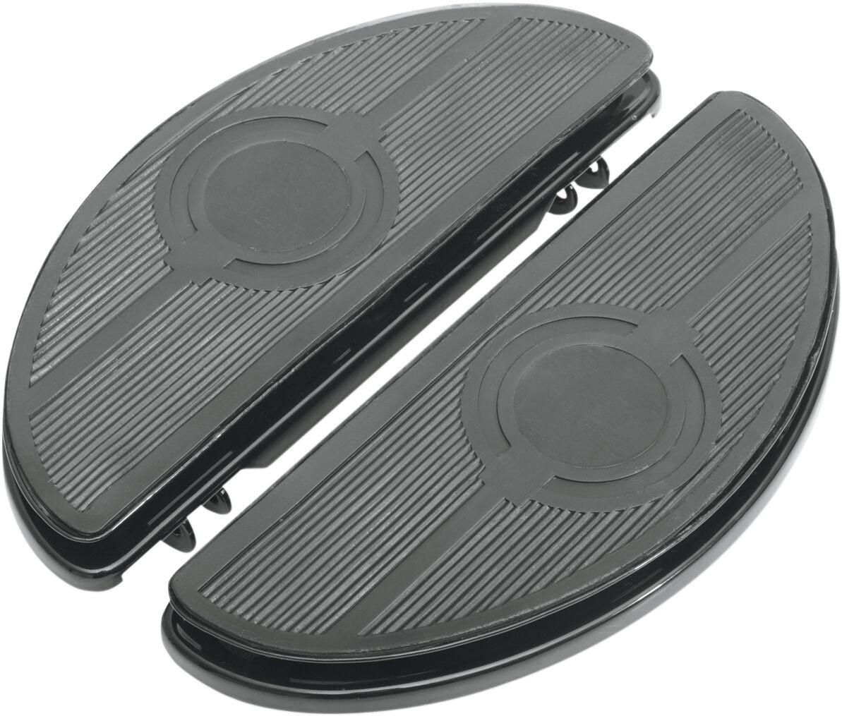 Drag Specialties Half-Moon Floorboards W/ Vibration Inserts Black Foot
