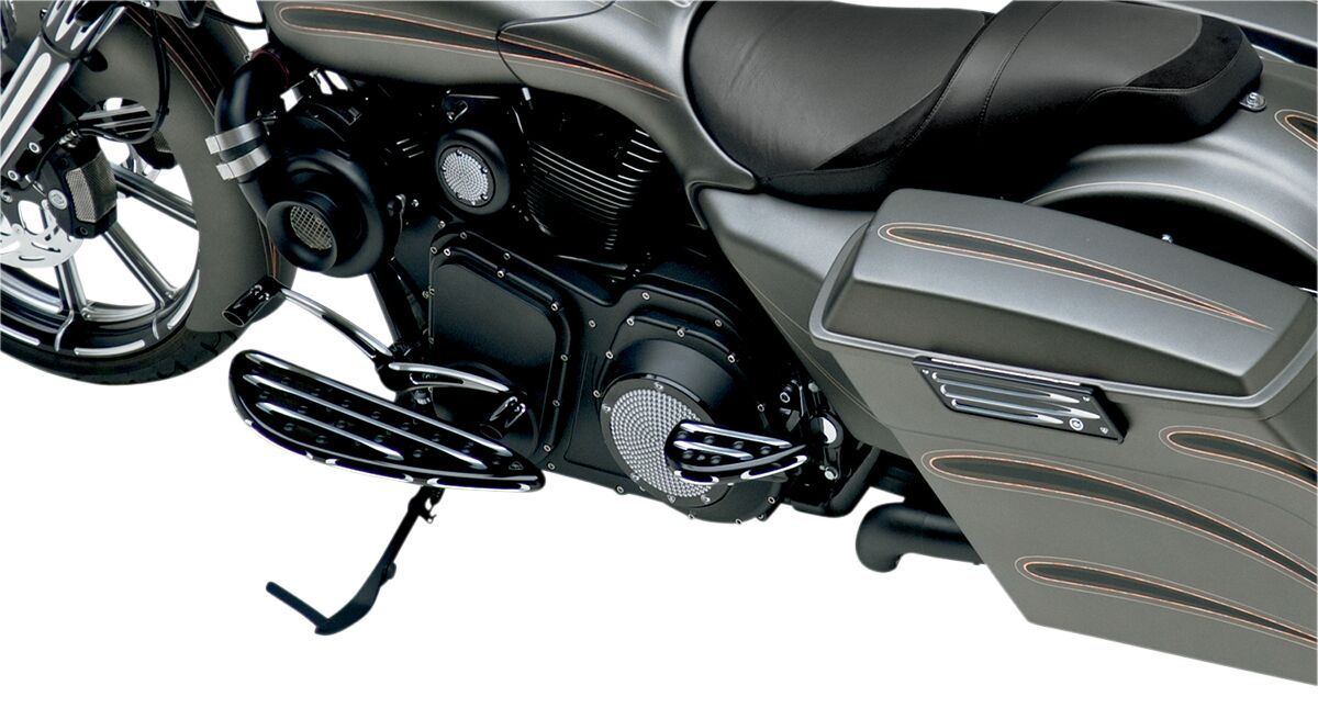 Arlen Ness Floorboards Driver Deep Cut Black Floorboard D-Cut Drv Blk