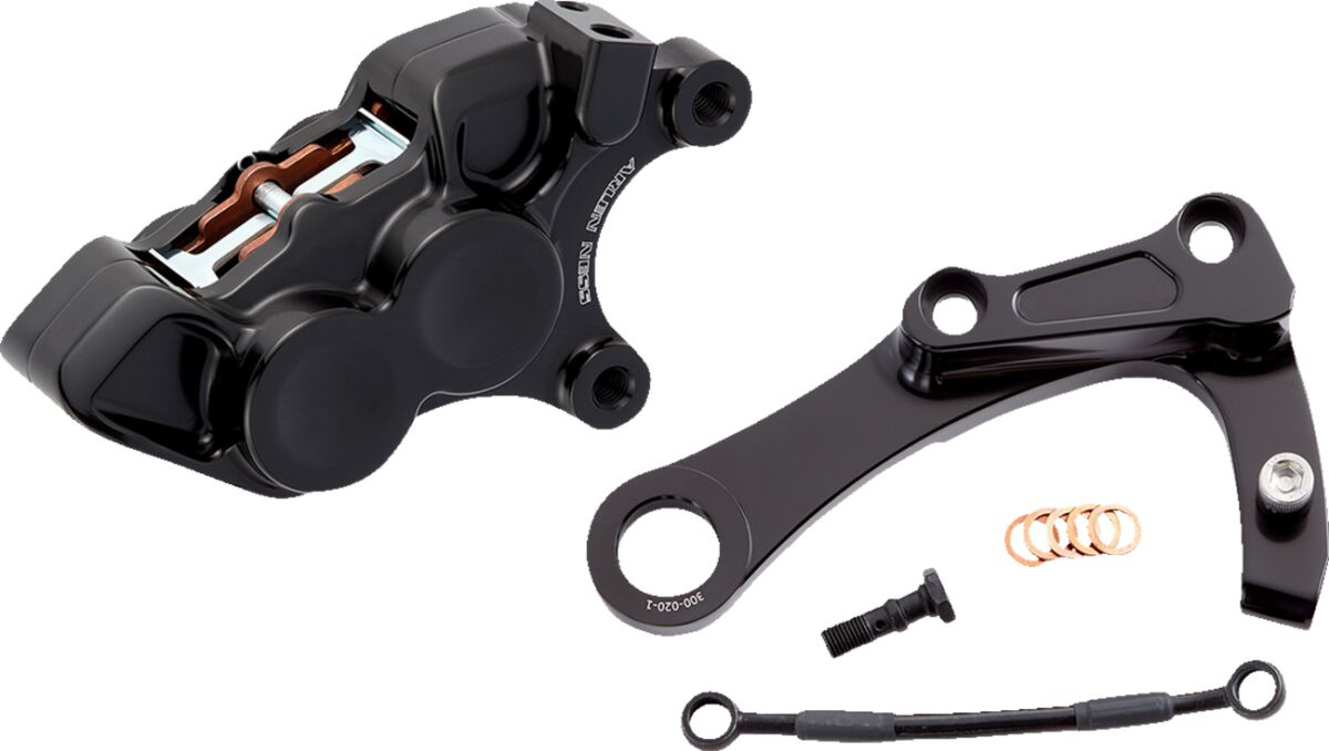 Arlen Ness Caliper Rear 4 Pist0N All Black M8 Softail Caliper - 4 Pist