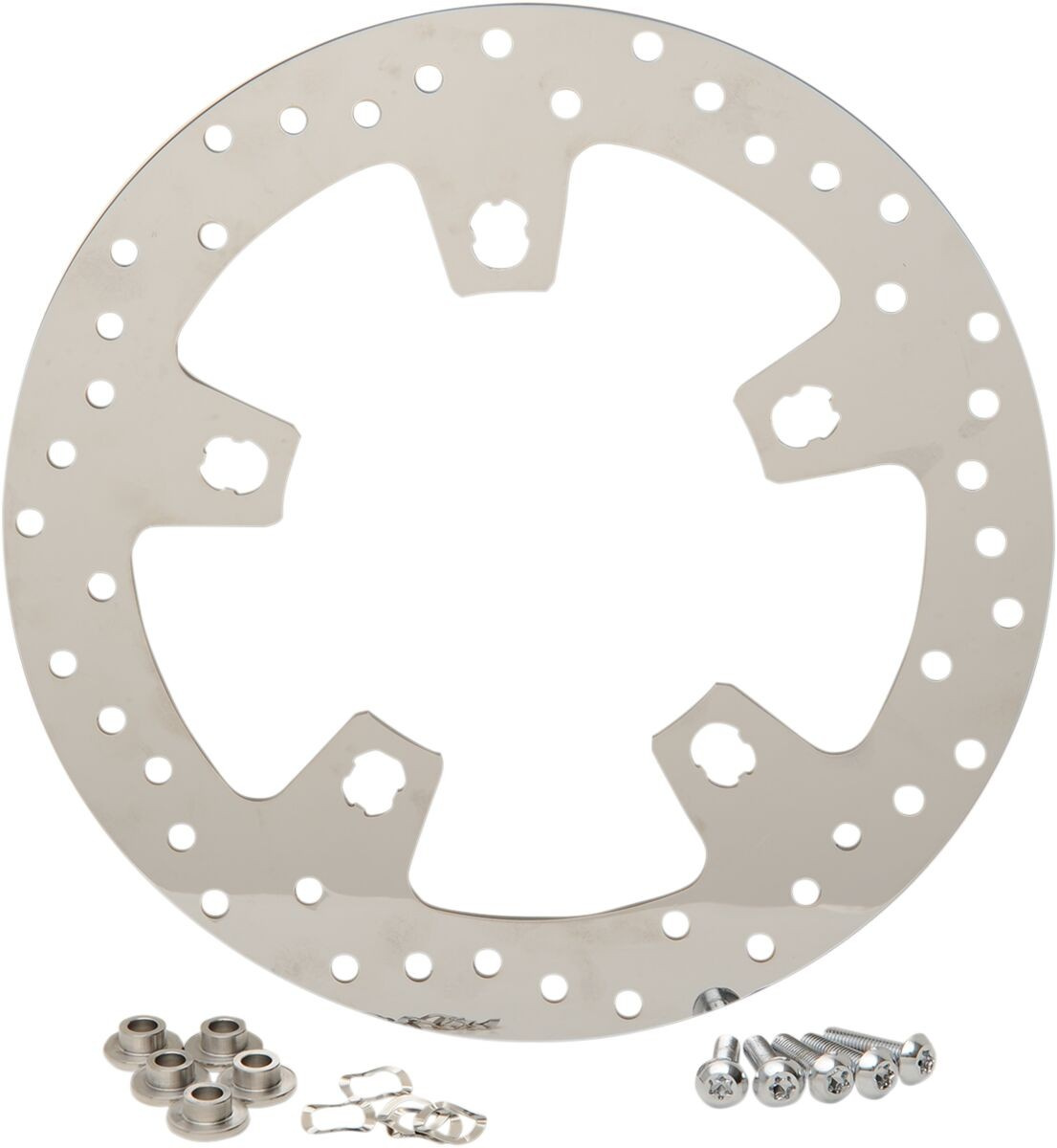 Drag Specialties Polished Stainless Steel Drilled Front Brake Rotor Ro