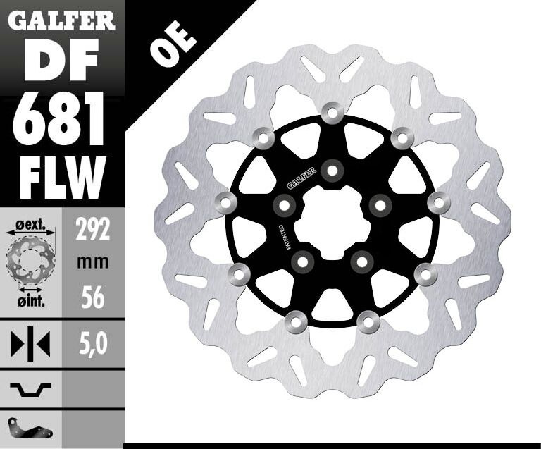Galfer Brake Rotor Floating Wave 00-17 rear (11.5