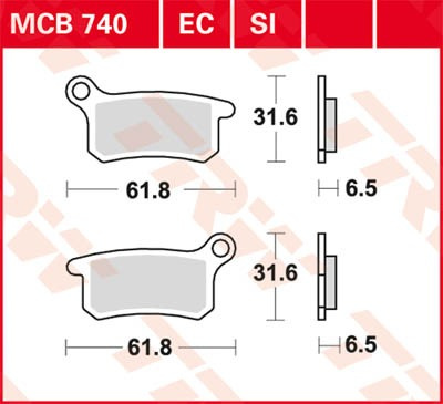 Trw Brake Pad Si Sinter Offroad Brake Pad Trw Mcb740Si