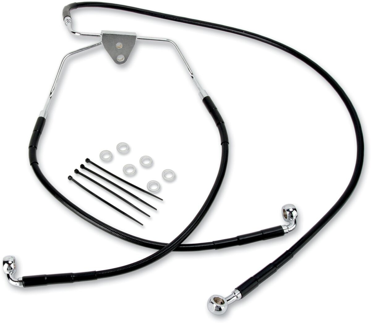 Drag Specialties Front Brake Line Black Vinyl Coated Stainless Steel E