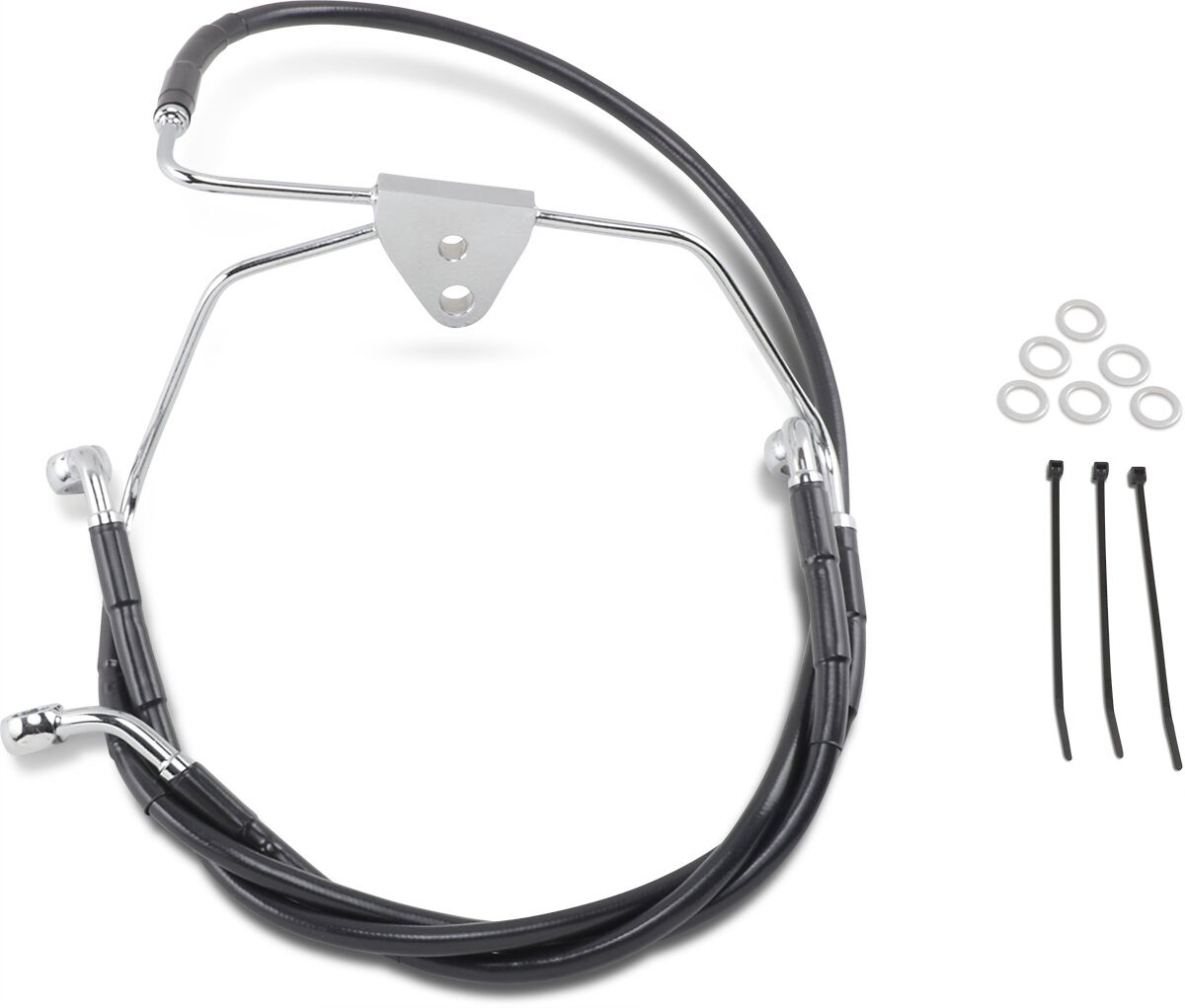 Drag Specialties Front Brake Line Black Vinyl Coated Stainless Steel E