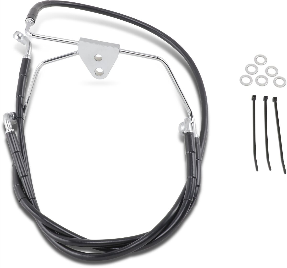 Drag Specialties Front Brake Line Black Vinyl Coated Stainless Steel E