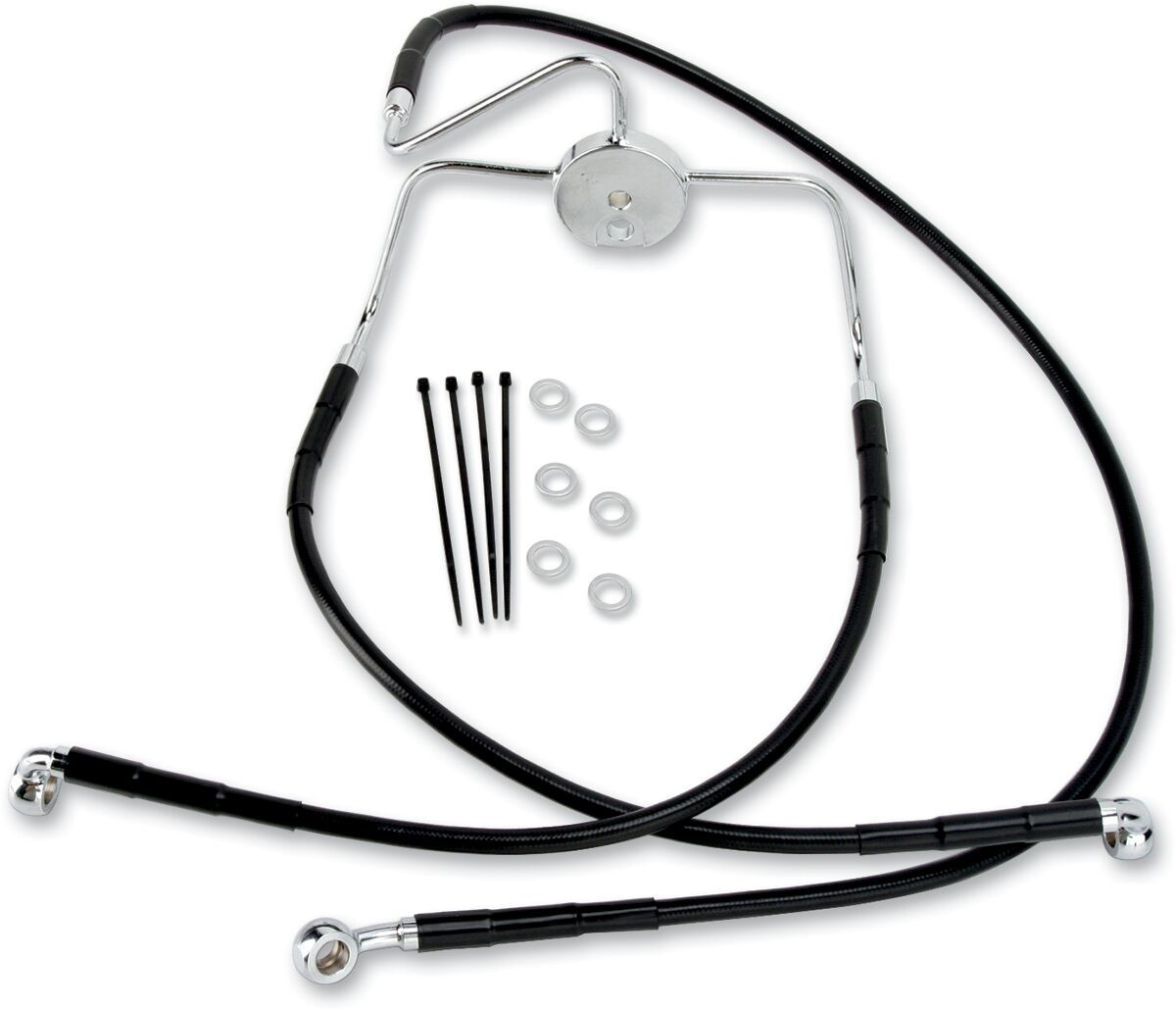 Drag Specialties Front Brake Line Black Vinyl Coated Stainless Steel L