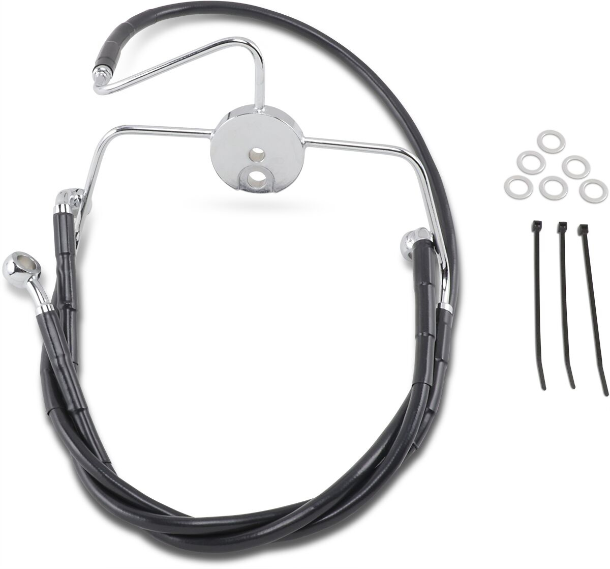 Drag Specialties Front Brake Line Black Vinyl Coated Stainless Steel E