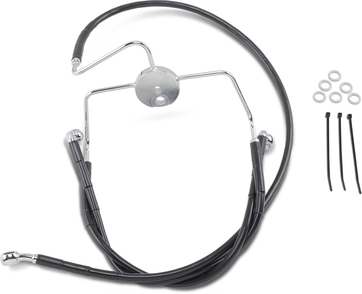 Drag Specialties Front Brake Line Black Vinyl Coated Stainless Steel E