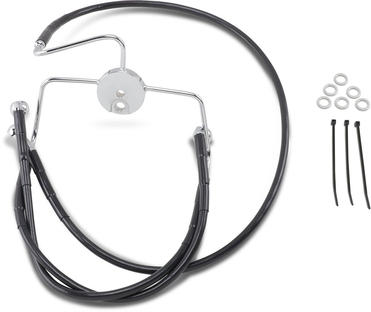 Drag Specialties Front Brake Line Black Vinyl Coated Stainless Steel E