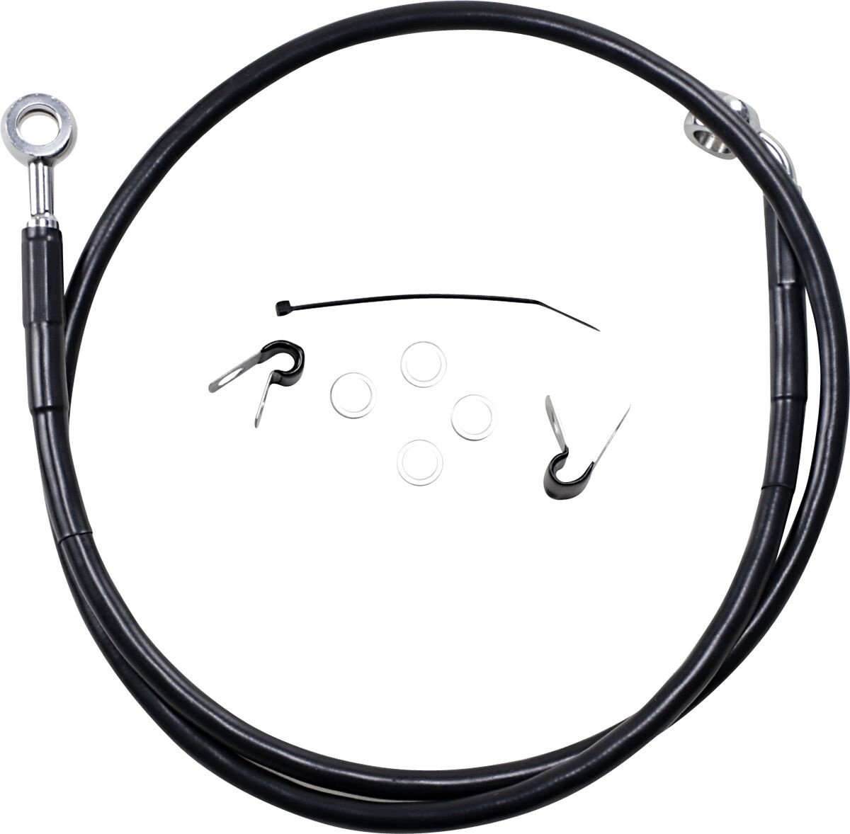 Drag Specialties Front Brake Line Black Vinyl Coated Stainless Steel E