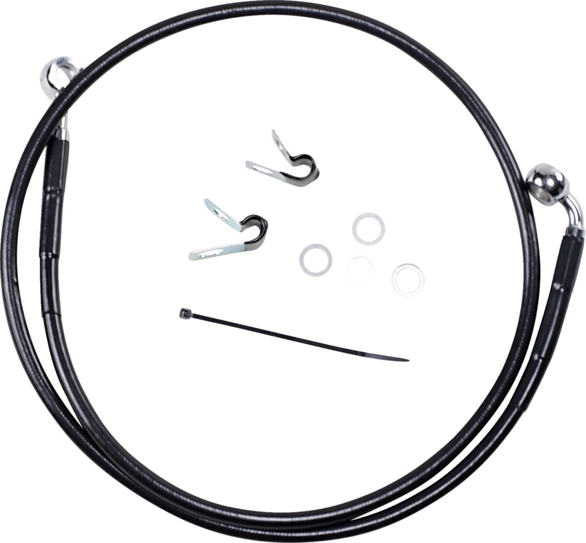 Drag Specialties Front Brake Line Black Vinyl Coated Stainless Steel E
