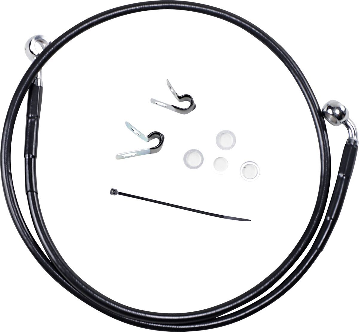 Drag Specialties Front Brake Line Black Vinyl Coated Stainless Steel E