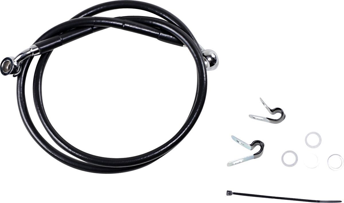 Drag Specialties Front Brake Line Black Vinyl Coated Stainless Steel L