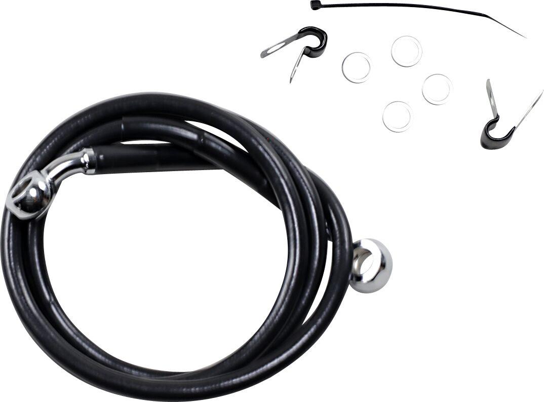 Drag Specialties Front Brake Line Black Vinyl Coated Stainless Steel E
