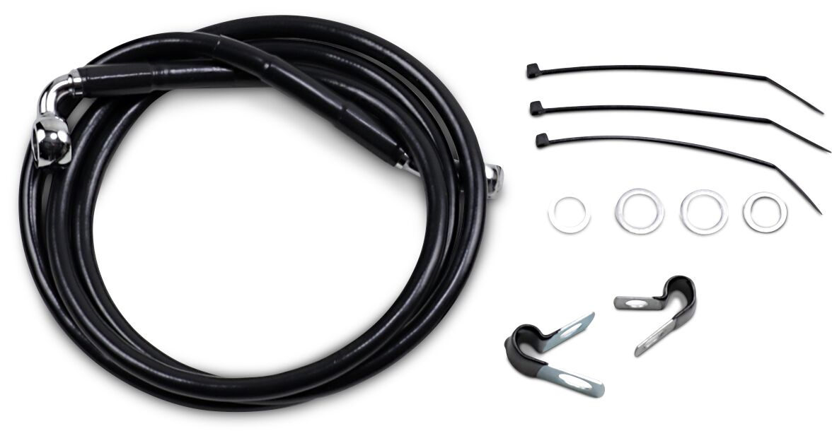 Drag Specialties Front Brake Line Black Vinyl Coated Stainless Steel E