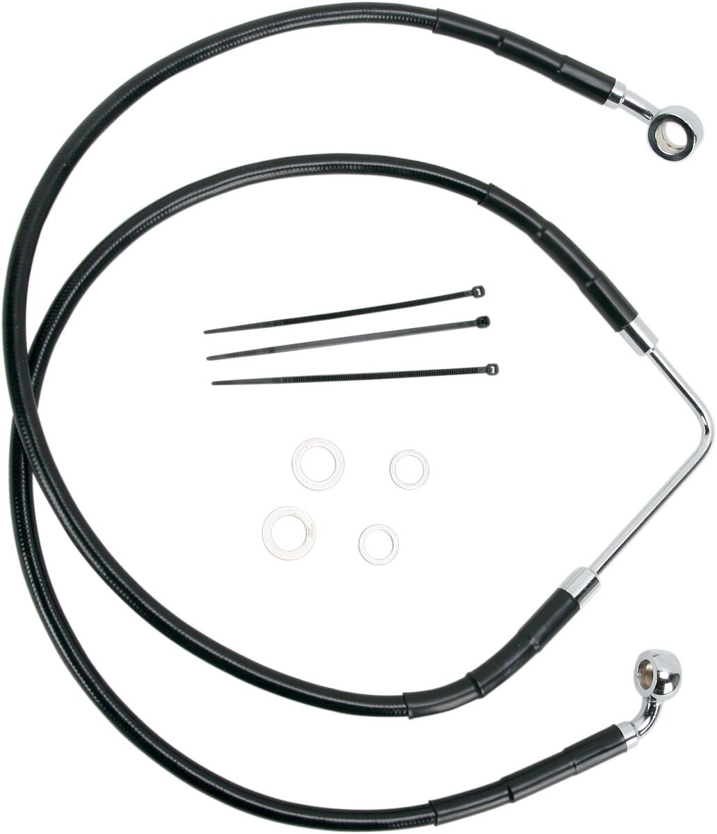 Drag Specialties Front Brake Line Black Vinyl Coated Stainless Steel L