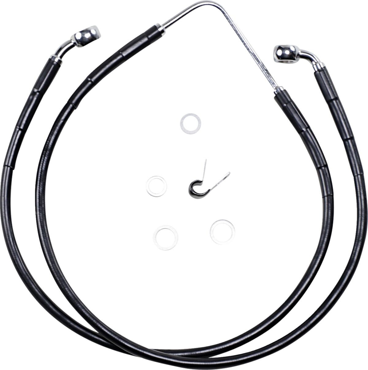 Drag Specialties Front Brake Line Black Vinyl Coated Stainless Steel L