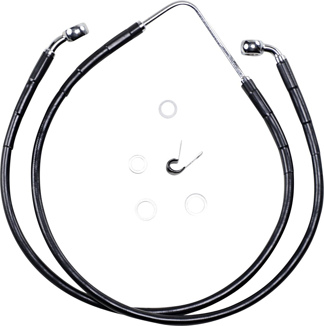 Drag Specialties Front Brake Line Black Vinyl Coated Stainless Steel L