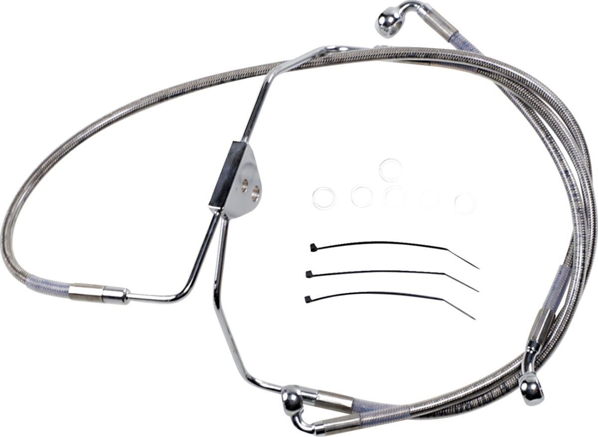 Drag Specialties Front Brake Line Stainless Steel Extended 2