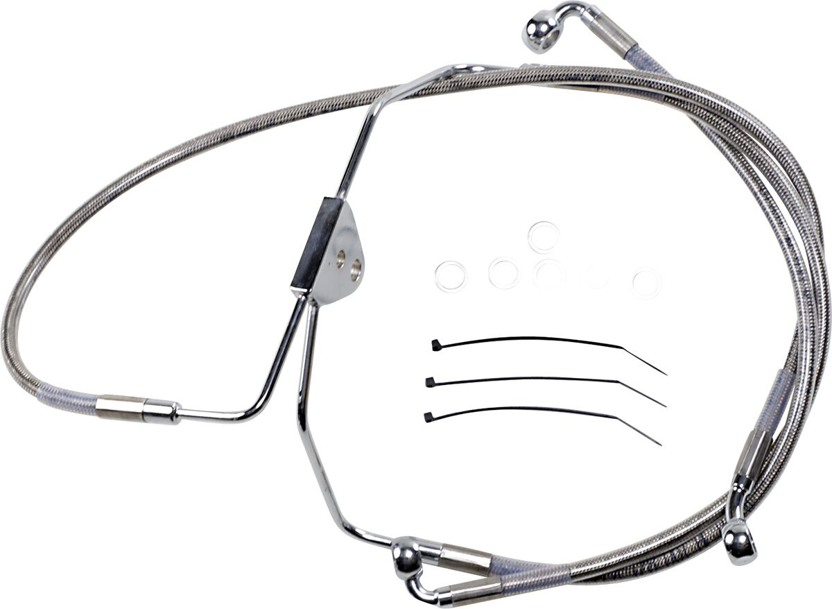 Drag Specialties Front Brake Line Stainless Steel Extended 2