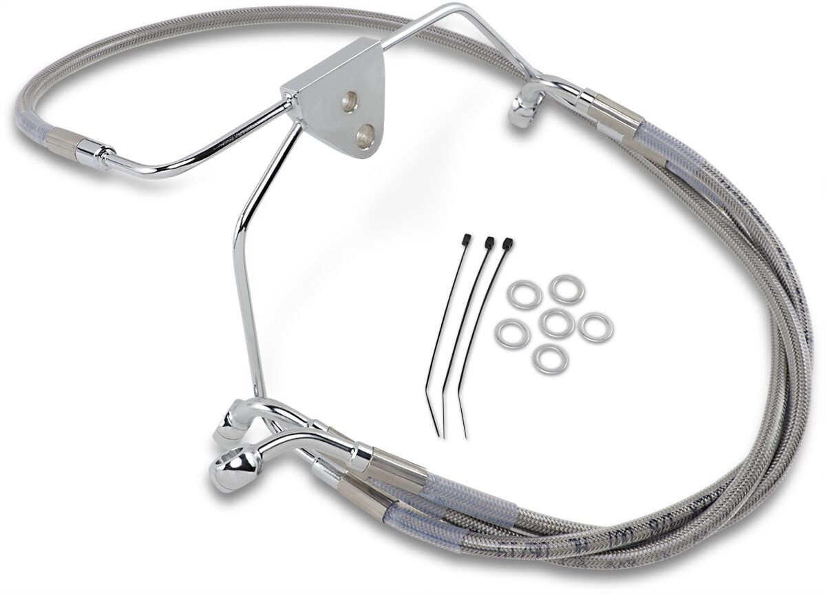 Drag Specialties Front Brake Line Stainless Steel Extended 4