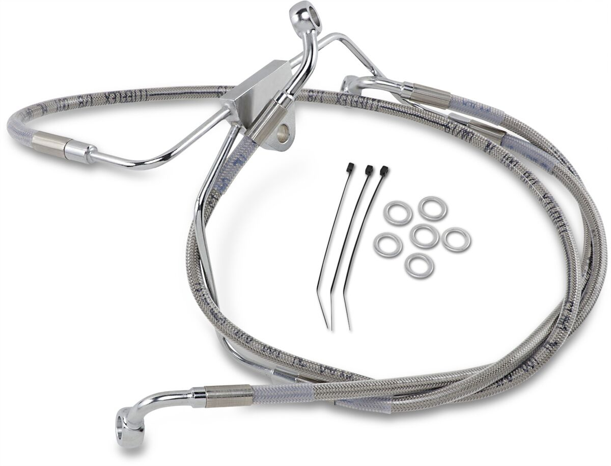 Drag Specialties Front Brake Line Stainless Steel Extended 6