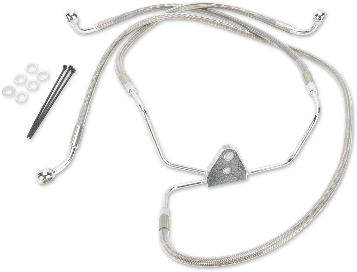 Drag Specialties Front Brake Line Stainless Steel Extended 10
