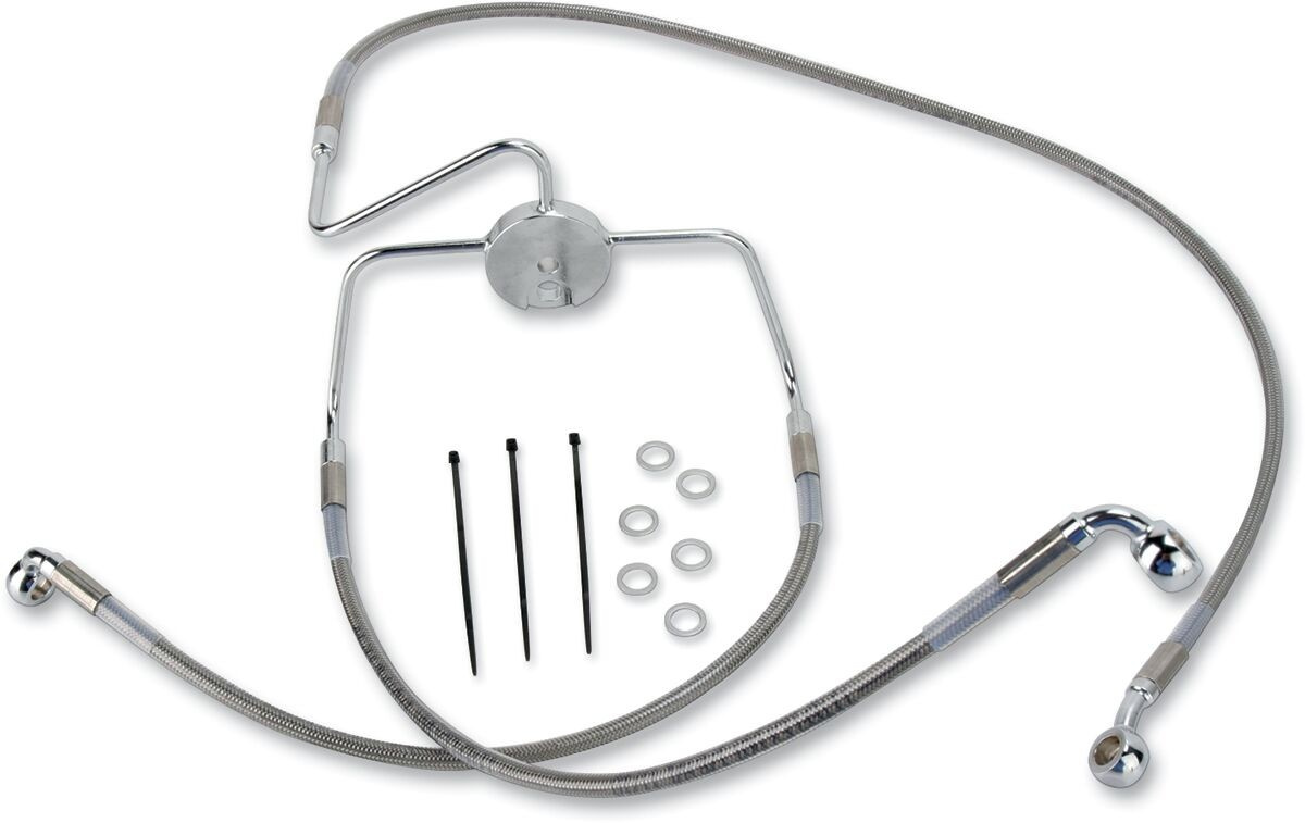 Drag Specialties Front Brake Line Stainless Steel Extended 2