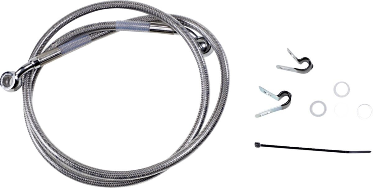 Drag Specialties Front Brake Line Stainless Steel Extended 2
