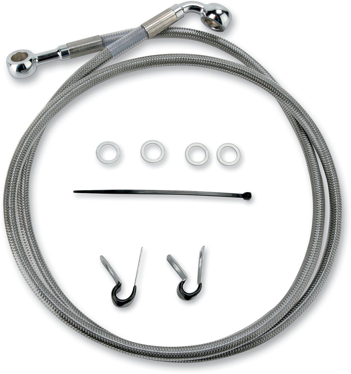Drag Specialties Front Brake Line Stainless Steel Extended 2