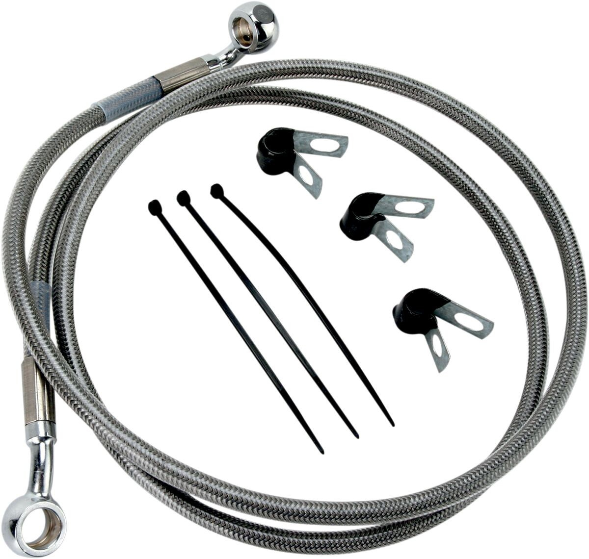 Drag Specialties Front Brake Line Stainless Steel Extended 2