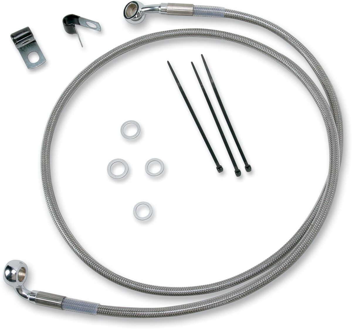 Drag Specialties Front Brake Line Stainless Steel Extended 2