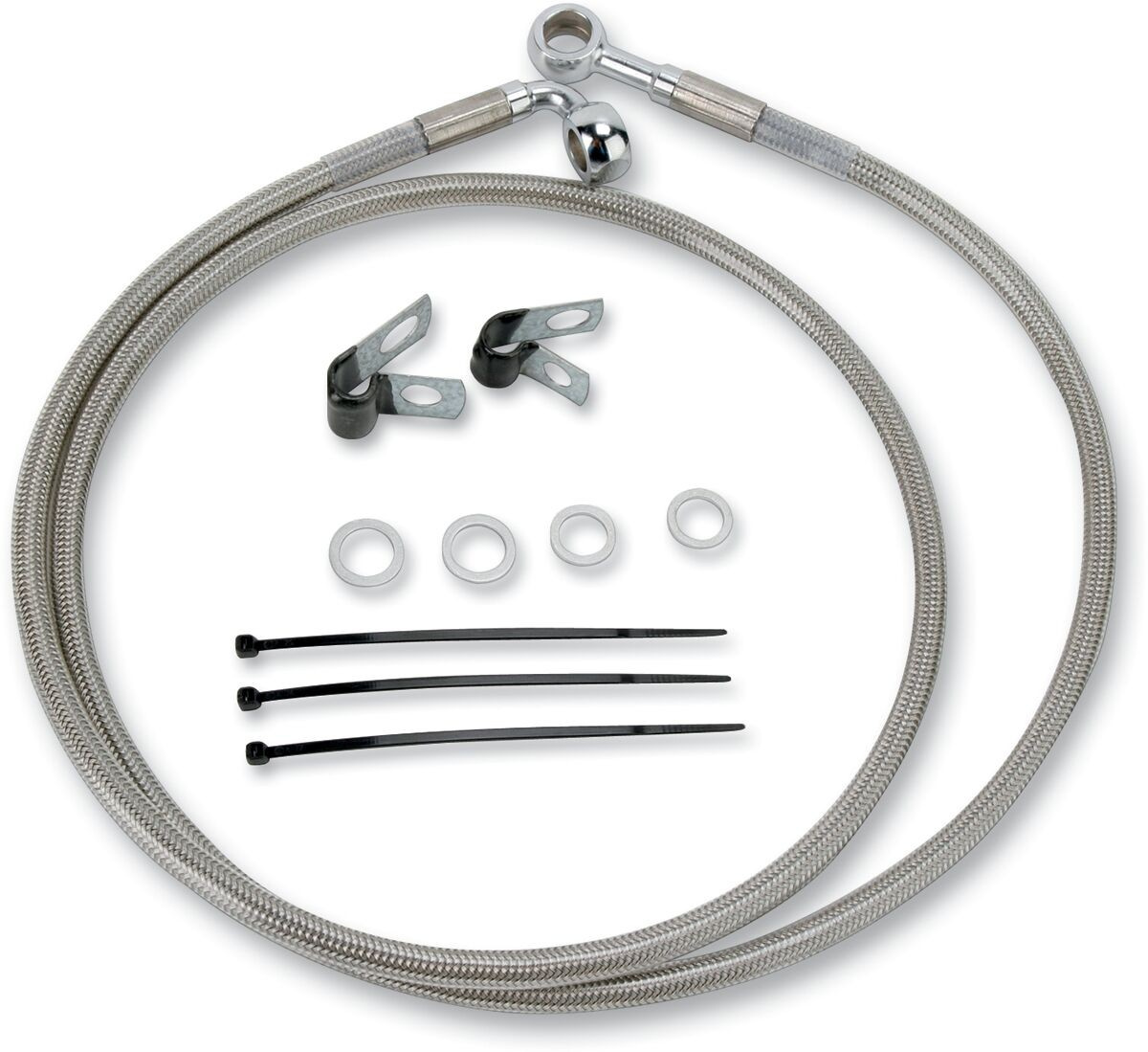 Drag Specialties Front Brake Line Stainless Steel Extended 2