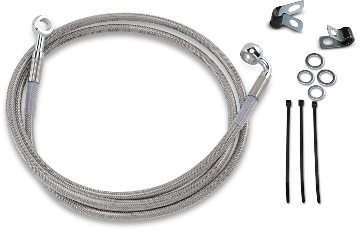 Drag Specialties Front Brake Line Stainless Steel Extended 10