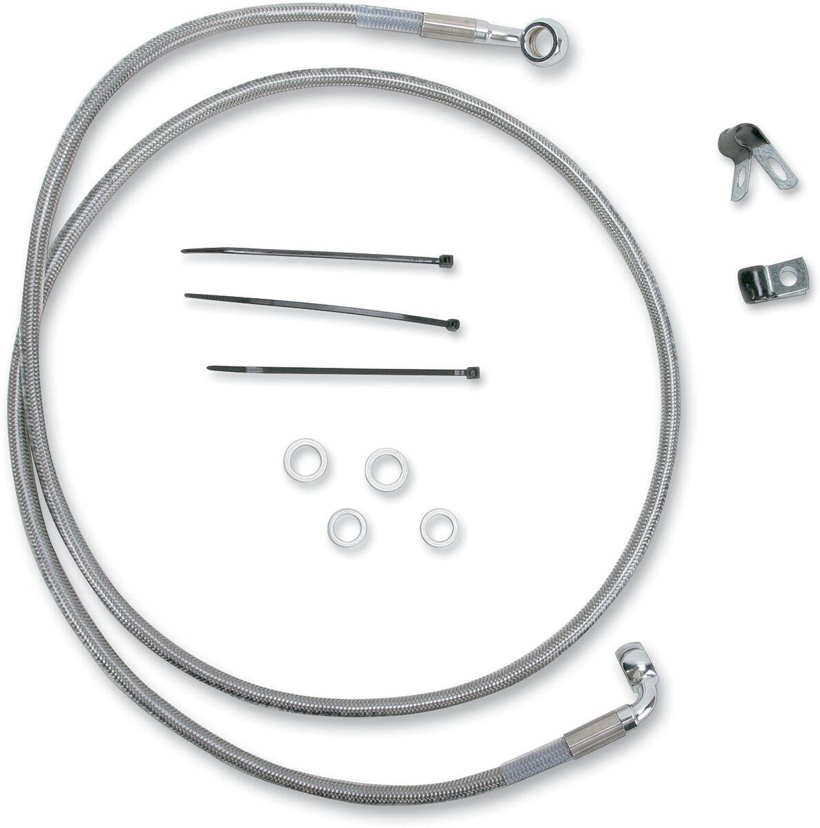 Drag Specialties Front Brake Line Stainless Steel Extended 8