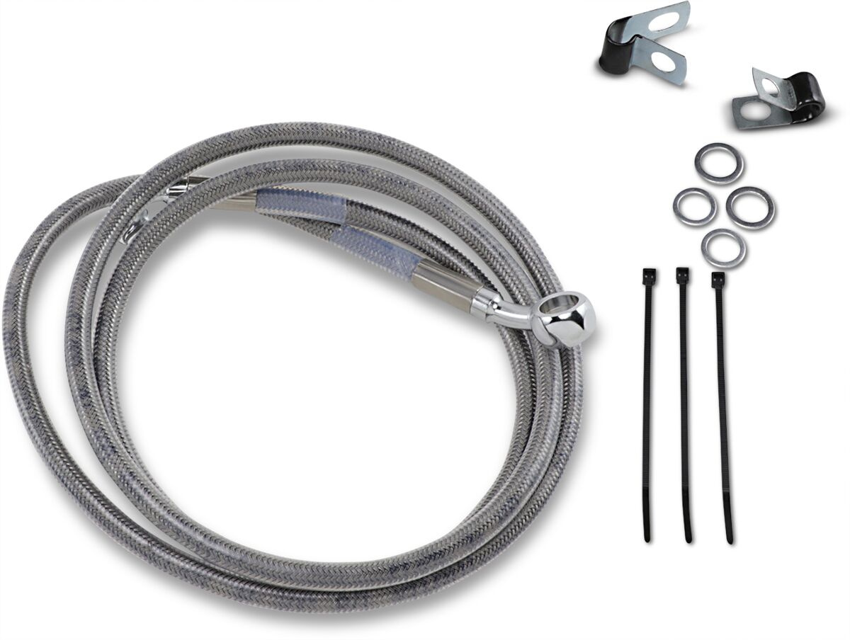 Drag Specialties Front Brake Line Stainless Steel Extended 10