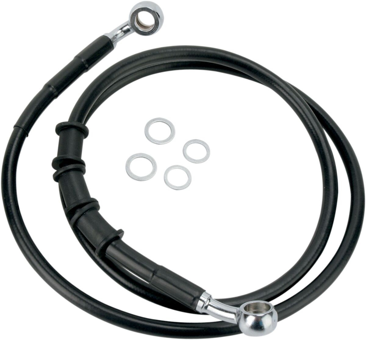 Drag Specialties Front Brake Line Black Vinyl Coated Stainless Steel B