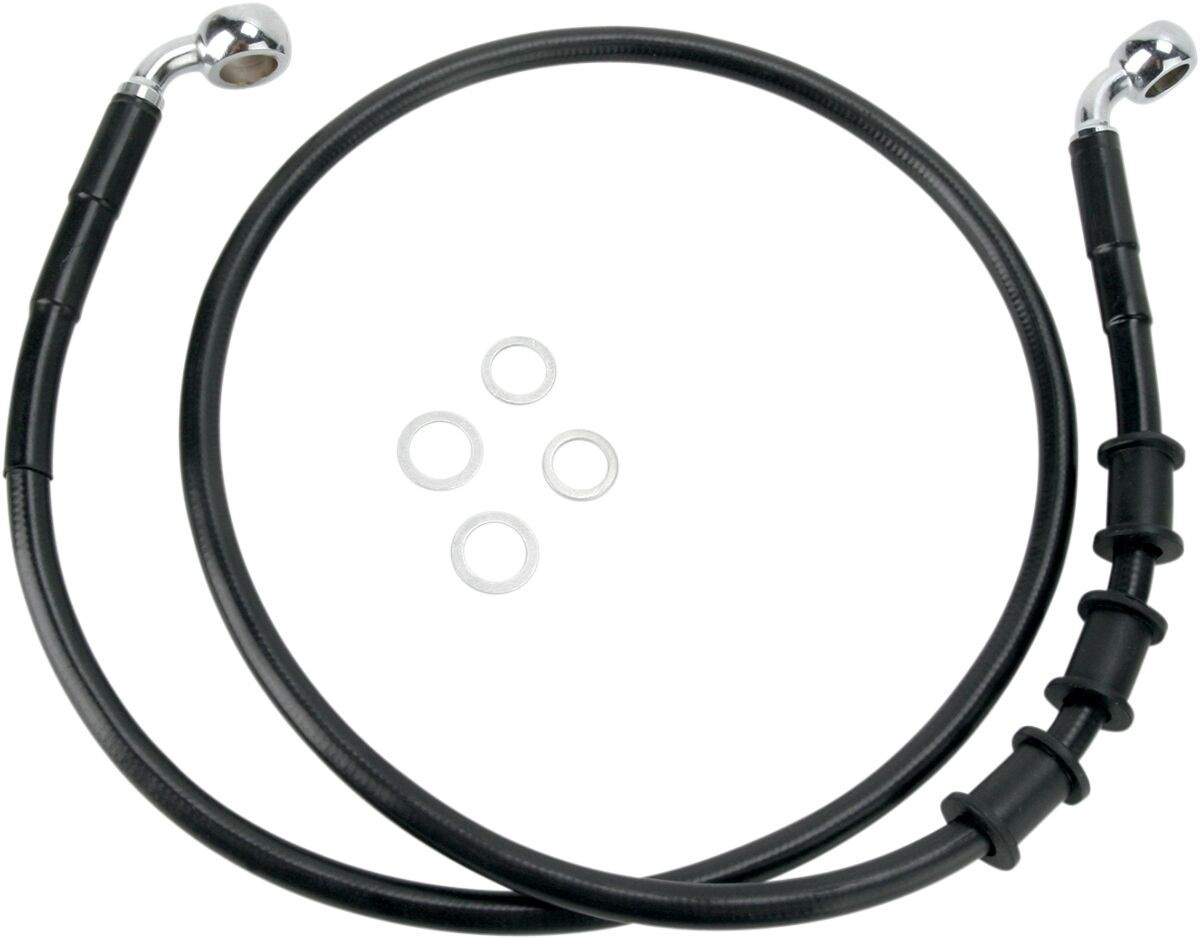 Drag Specialties Front Brake Line Black Vinyl Coated Stainless Steel E