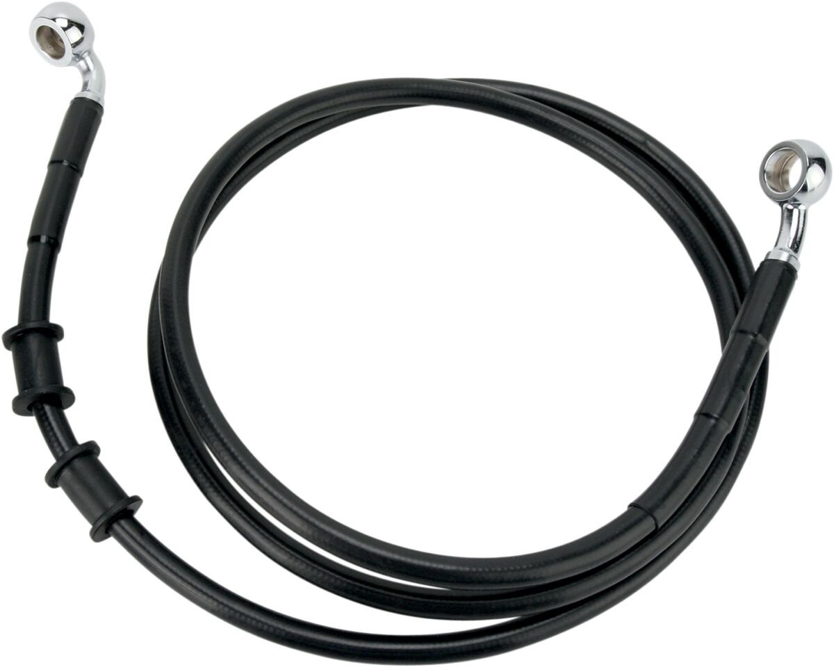 Drag Specialties Front Brake Line Black Vinyl Coated Stainless Steel E