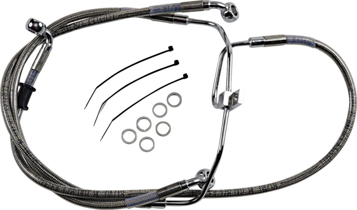 Drag Specialties Front Brake Line Stainless Steel Extended 6